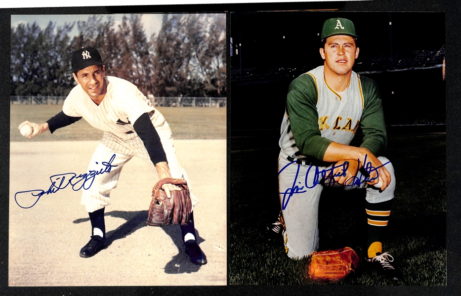 Lot of (15) Signed 8x10 Photos w. Phil Rizzuto, Catfish Hunter, Steve Carlton, Mark Grace, +